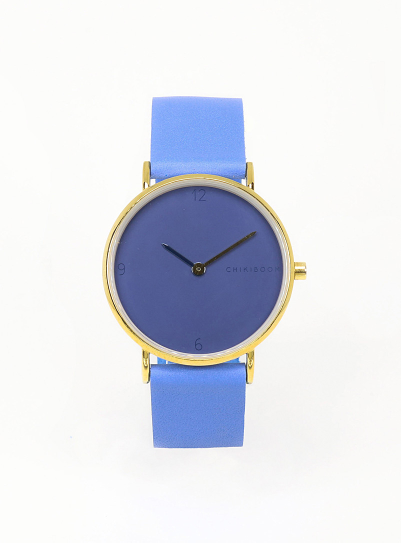 Chikiboom Blue 36 mm gold case watch Women