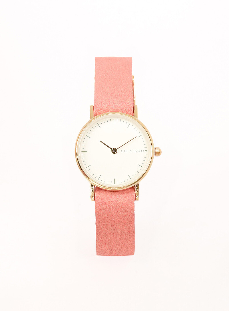 Chikiboom: La montre bo&icirc;tier dor&eacute; 26 mm Femme Noir