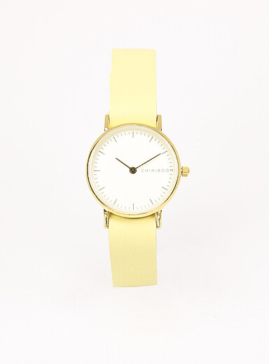 Chikiboom: La montre bo&icirc;tier dor&eacute; 26 mm Femme Noir
