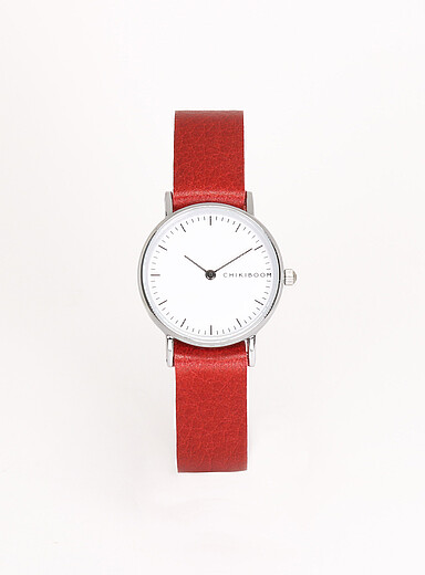 Chikiboom: La montre bo&icirc;tier argent&eacute; 26 mm Femme Noir