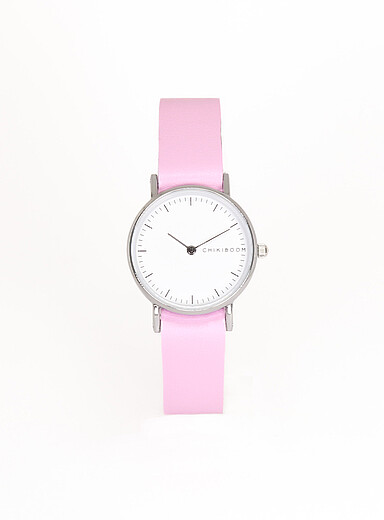 Chikiboom: La montre bo&icirc;tier argent&eacute; 26 mm Femme Noir