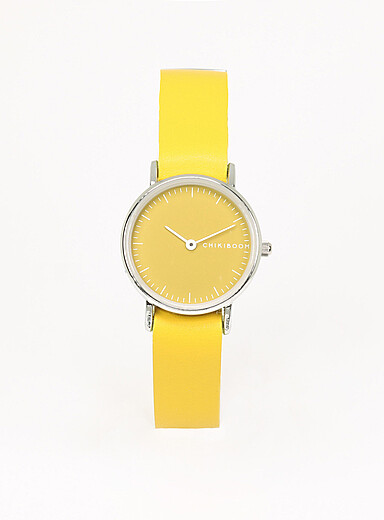 Chikiboom: La montre bo&icirc;tier argent&eacute; 26 mm Femme Noir