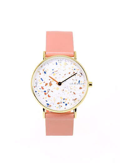 Chikiboom: La montre bo&icirc;tier terrazzo 36 mm Femme Bleu p&acirc;le - Bleu ciel