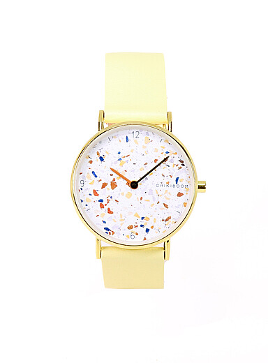 Chikiboom: La montre bo&icirc;tier terrazzo 36 mm Femme Bleu p&acirc;le - Bleu ciel
