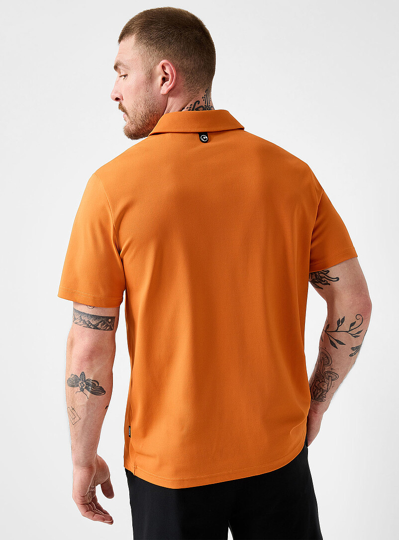 Malbon Golf Orange Fairway embroidery logo golf polo for error