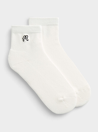 Embroidered-logo ankle socks
