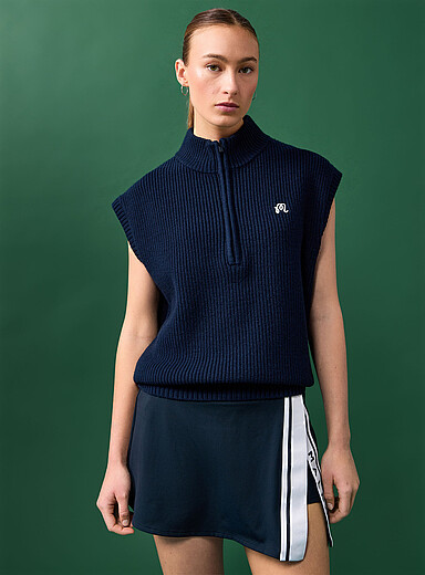 Half-zip knit golf sweater vest