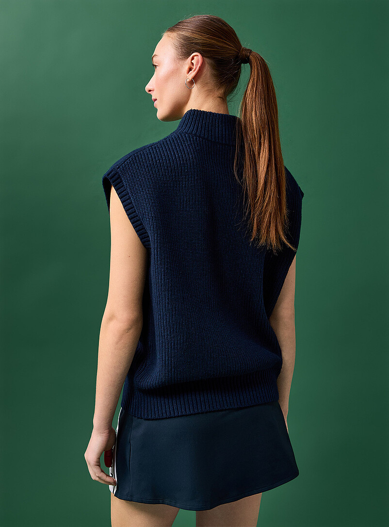 Malbon Golf: Le d&eacute;bardeur de golf tricot demi-zipp&eacute; Bleu marine - Bleu nuit pour 