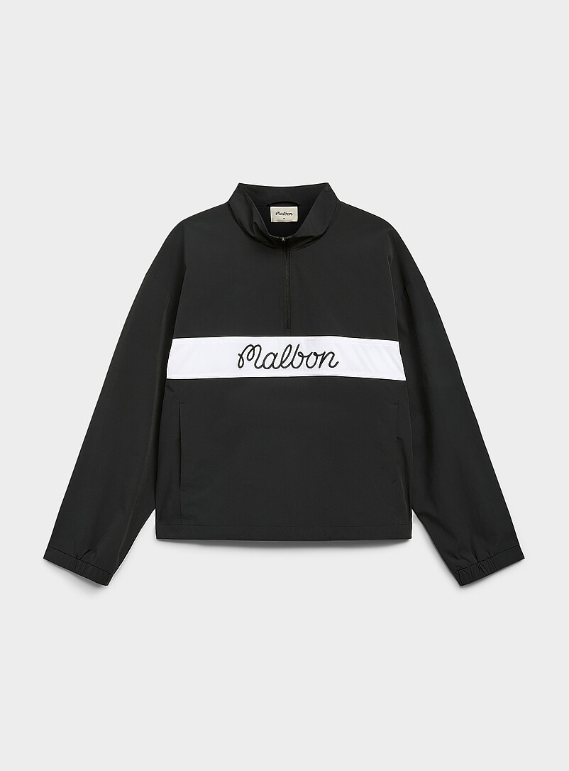 Malbon Golf: L'anorak de golf coupe-vent Crosscourt Noir pour 