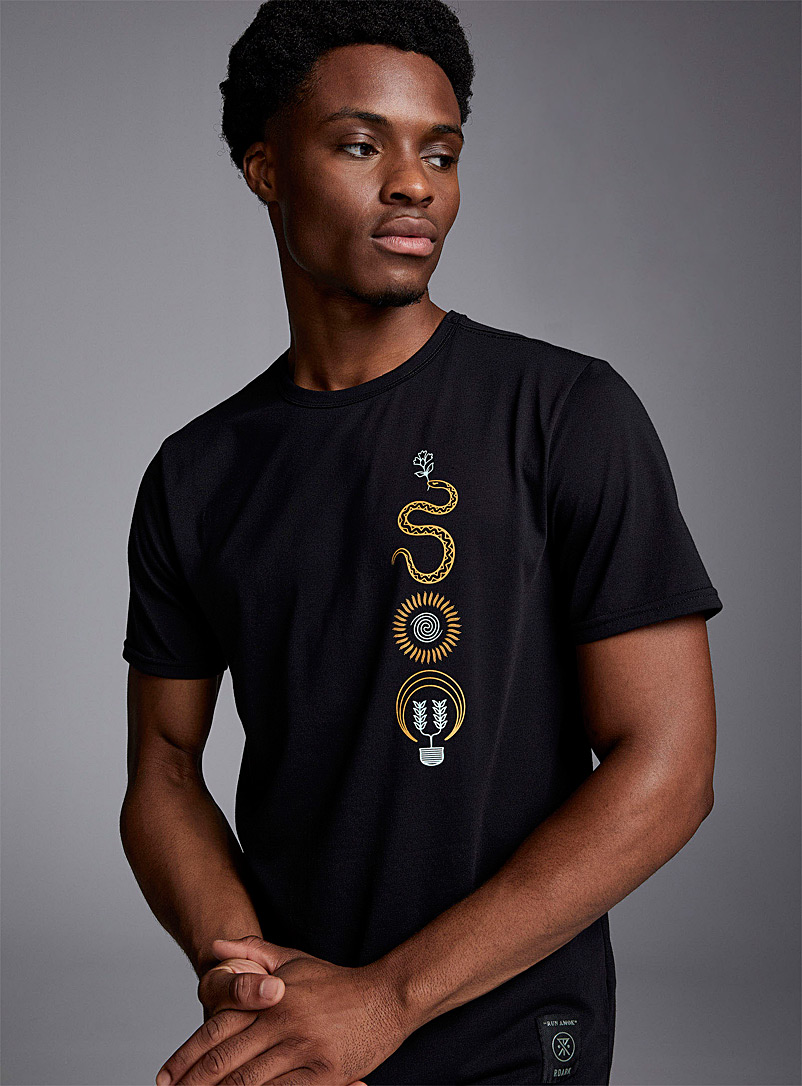 Roark: Le t-shirt de course Serpiente Noir pour homme