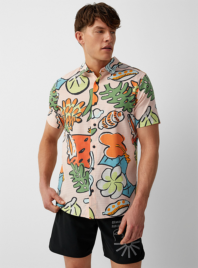 Roark: La chemise dessins Bless Up Pêche pour homme
