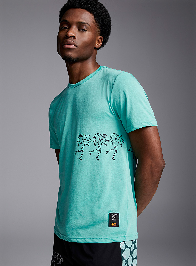 Roark x Ciele: Le t-shirt de course turquoise ciele x Run Amok Sarcelle-turquoise-aqua pour homme