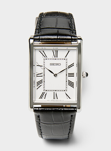 White-dial rectangular watch | Seiko | Mens Watches | Simons