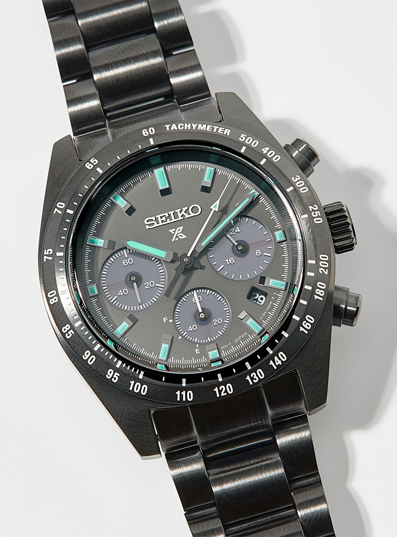 Seiko Black Prospex chronograph watch for men