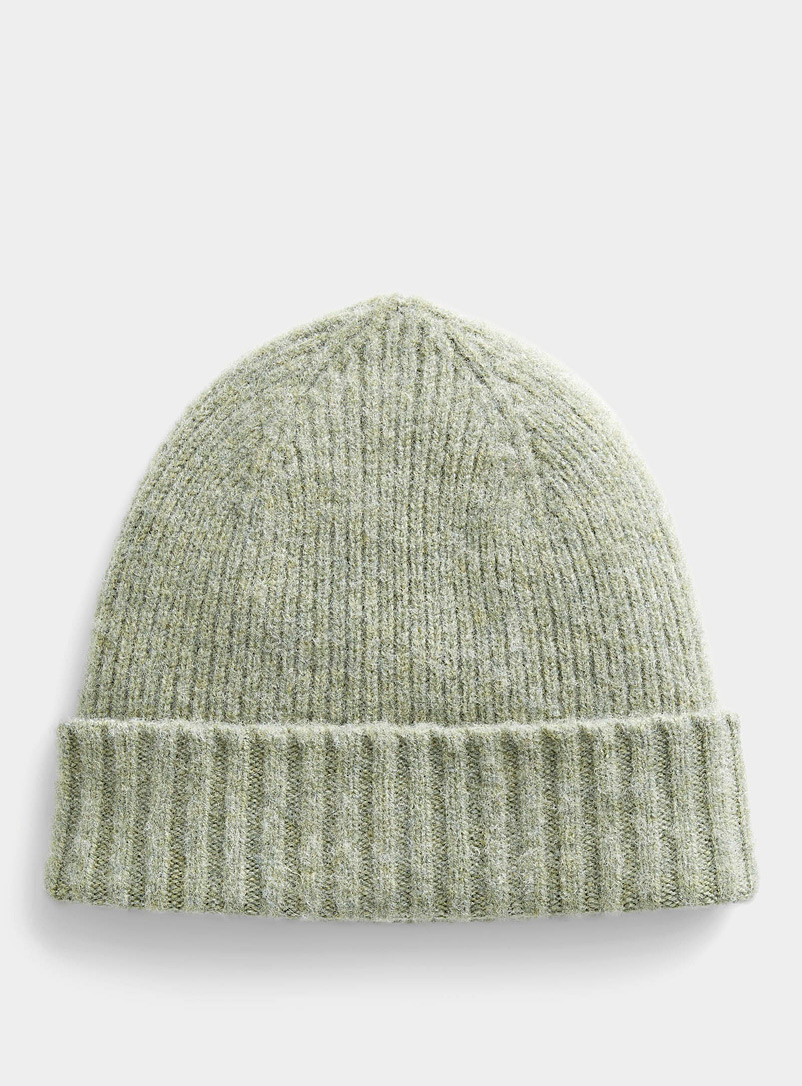 Robert Mackie Lime Green Semi-plain ribbed tuque for women