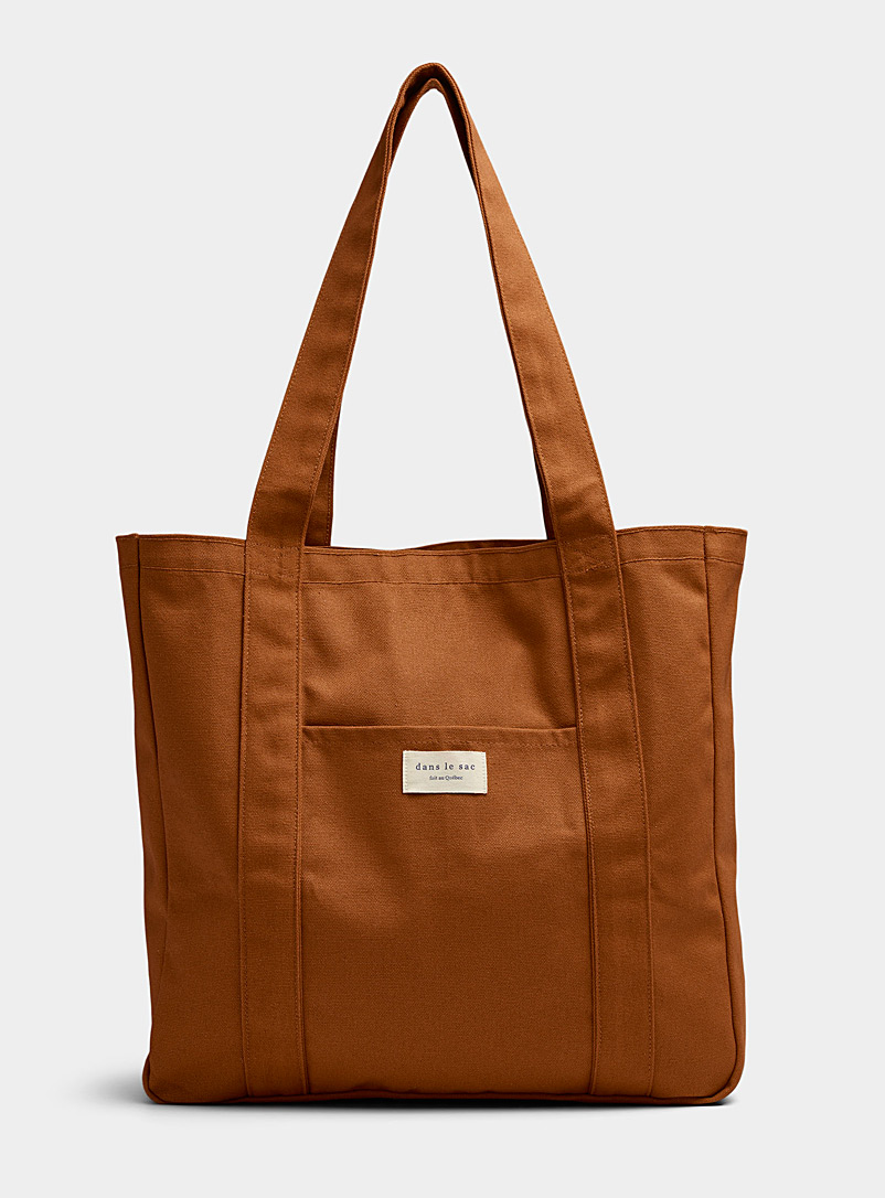 Dans le sac Light Brown Large front-pocket market bag for women