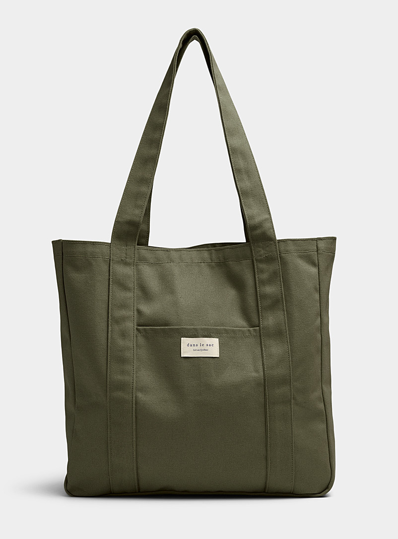 Dans le sac Mossy Green Large front-pocket market bag for women