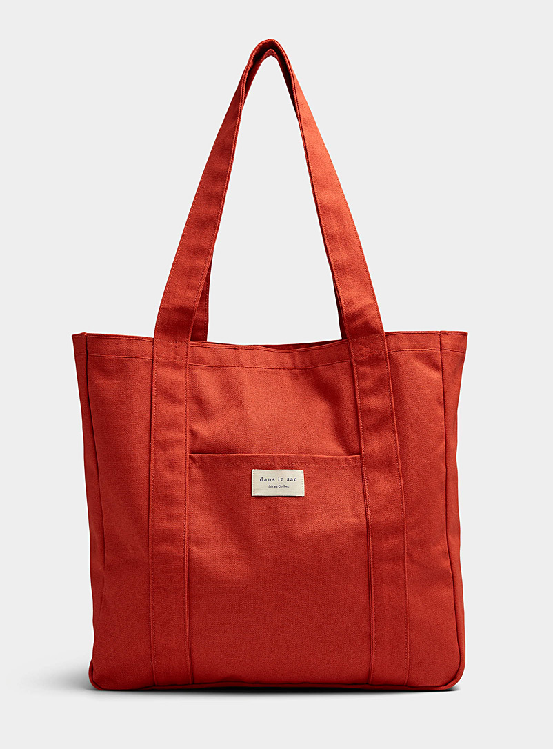 Dans le sac Red Large front-pocket market bag for women