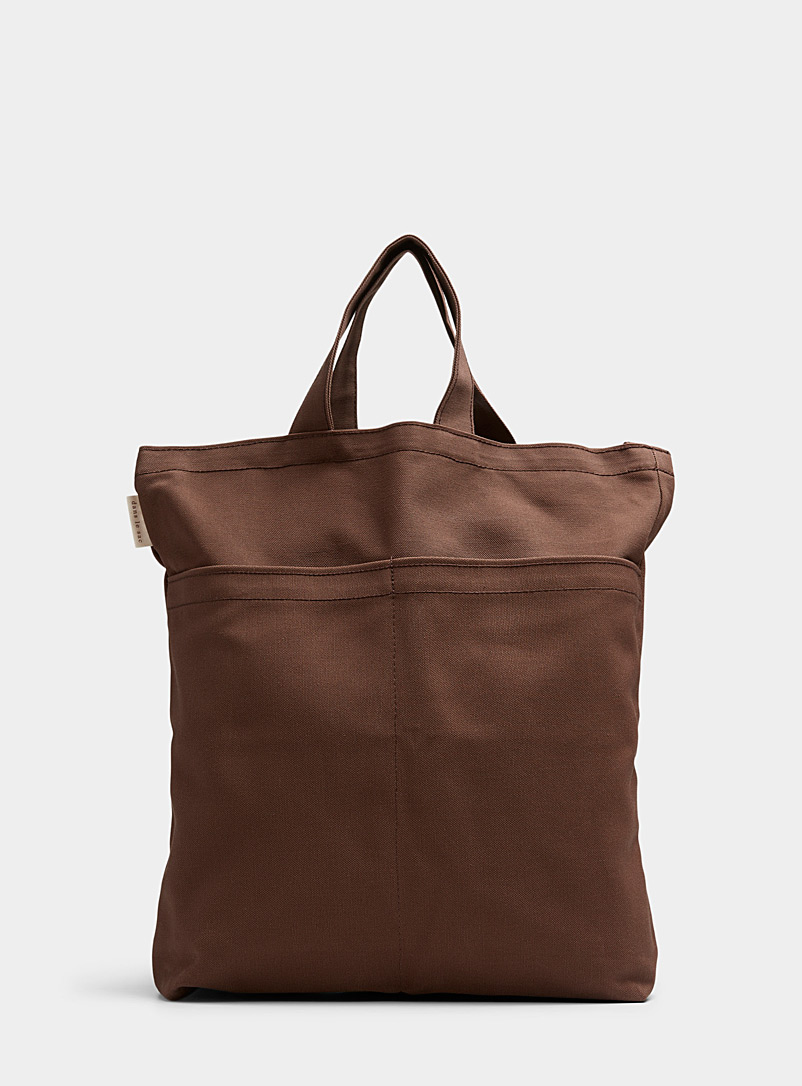 Dans le sac Chocolate/Espresso Double-pocket tote for women