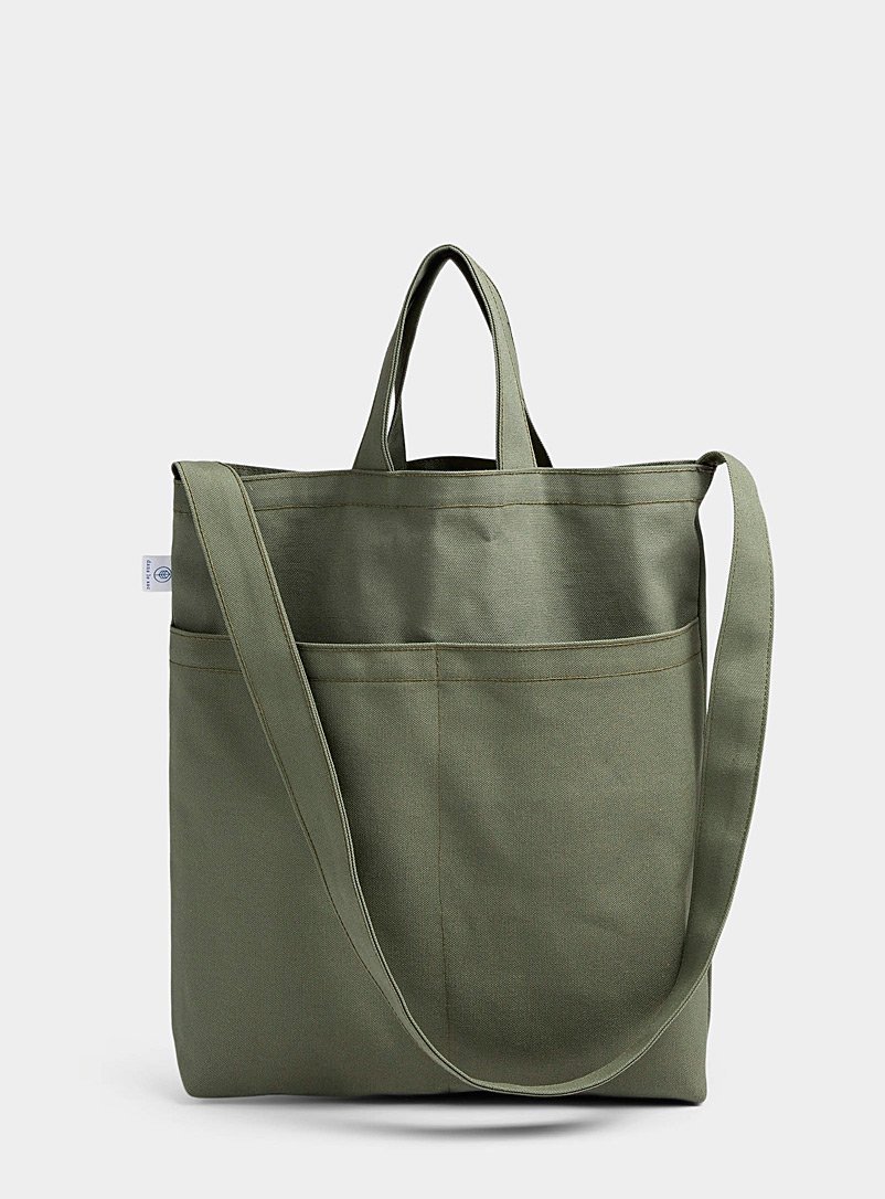 Dans le sac: Le fourre-tout pochette double Vert foncé-mousse-olive pour femme
