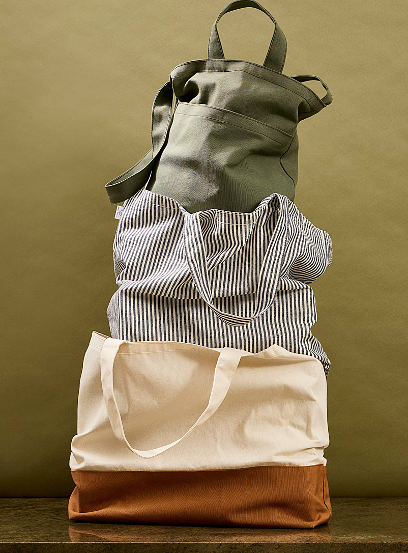 Dans le sac Patterned Brown Large two-tone market bag for women