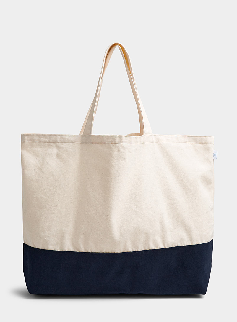Dans le sac Patterned Blue Large two-tone market bag for women