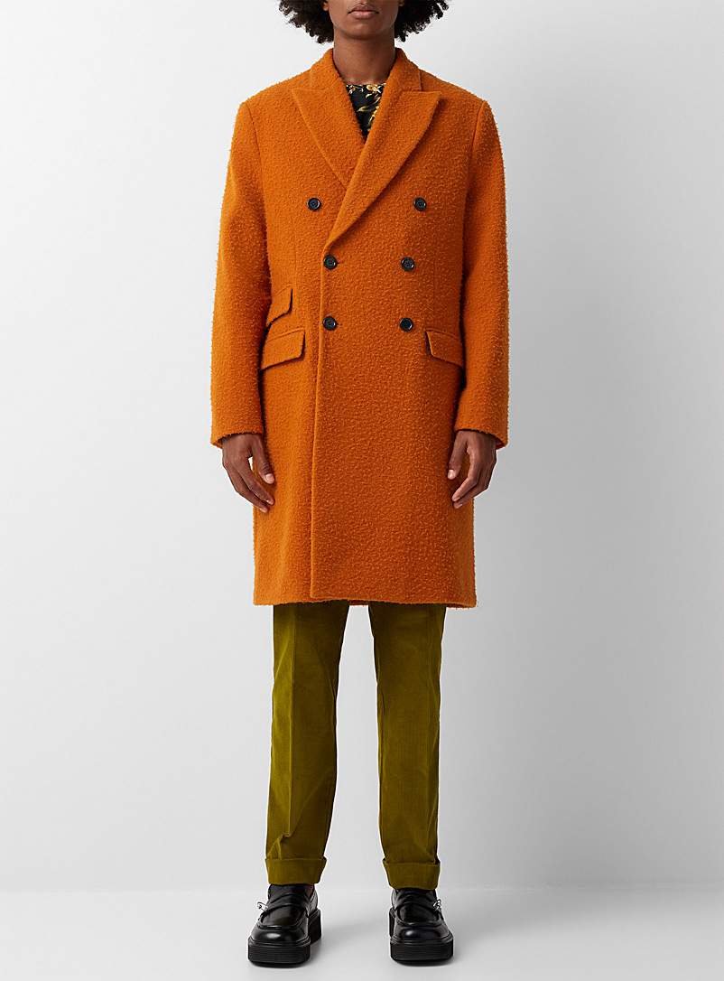 Erdem: Le manteau lainage orangé Charles Orange pour homme