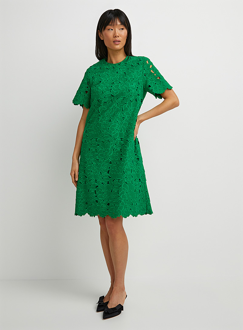 Erdem Green Openwork lace green mini-dress for women