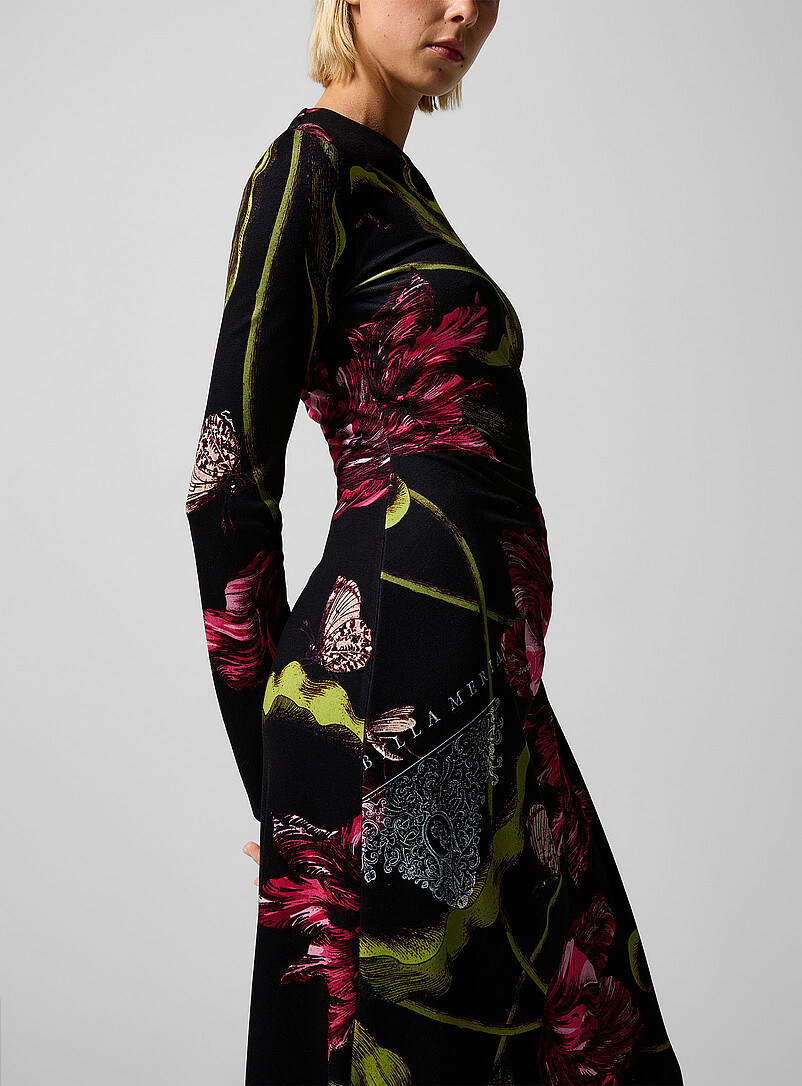 Asymmetrical ruching jersey dress | Erdem | Patterned | Simons
