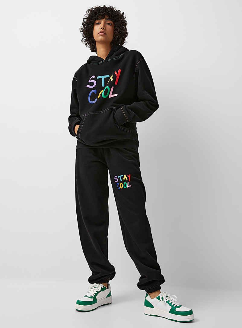 STAYCOOLNYC Black Colourful letters jogger for women