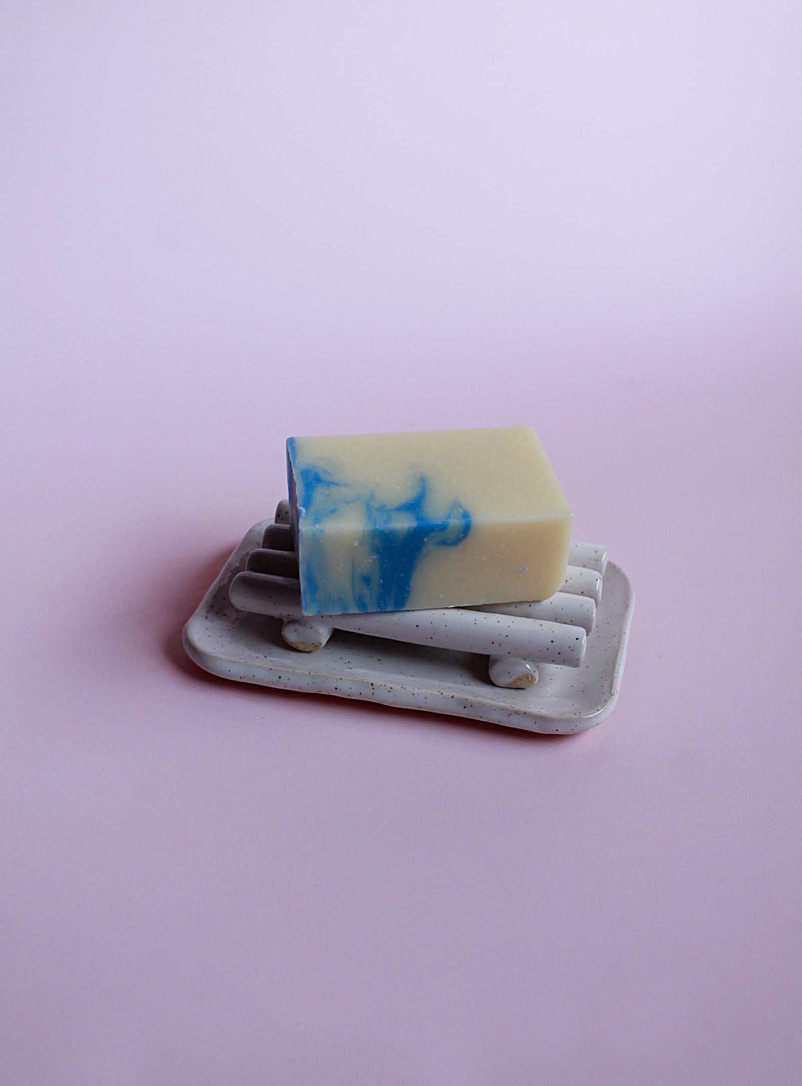 Stranger Studio White Grid soap dish