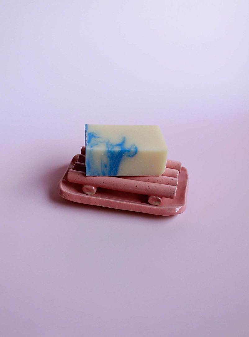 Stranger Studio Pink Grid soap dish