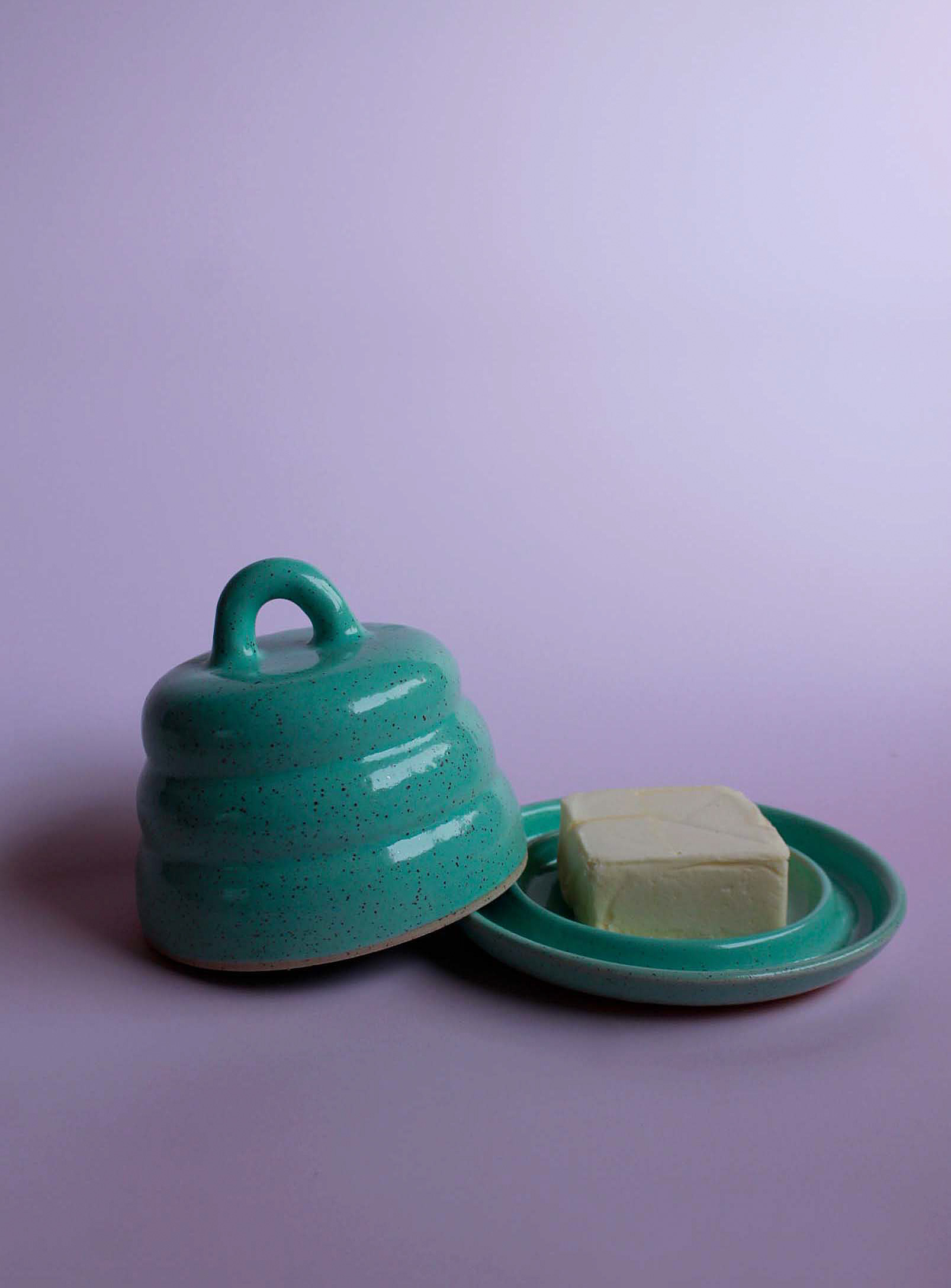 Stranger Studio Speckled Blob Butter Bell In Lime Green