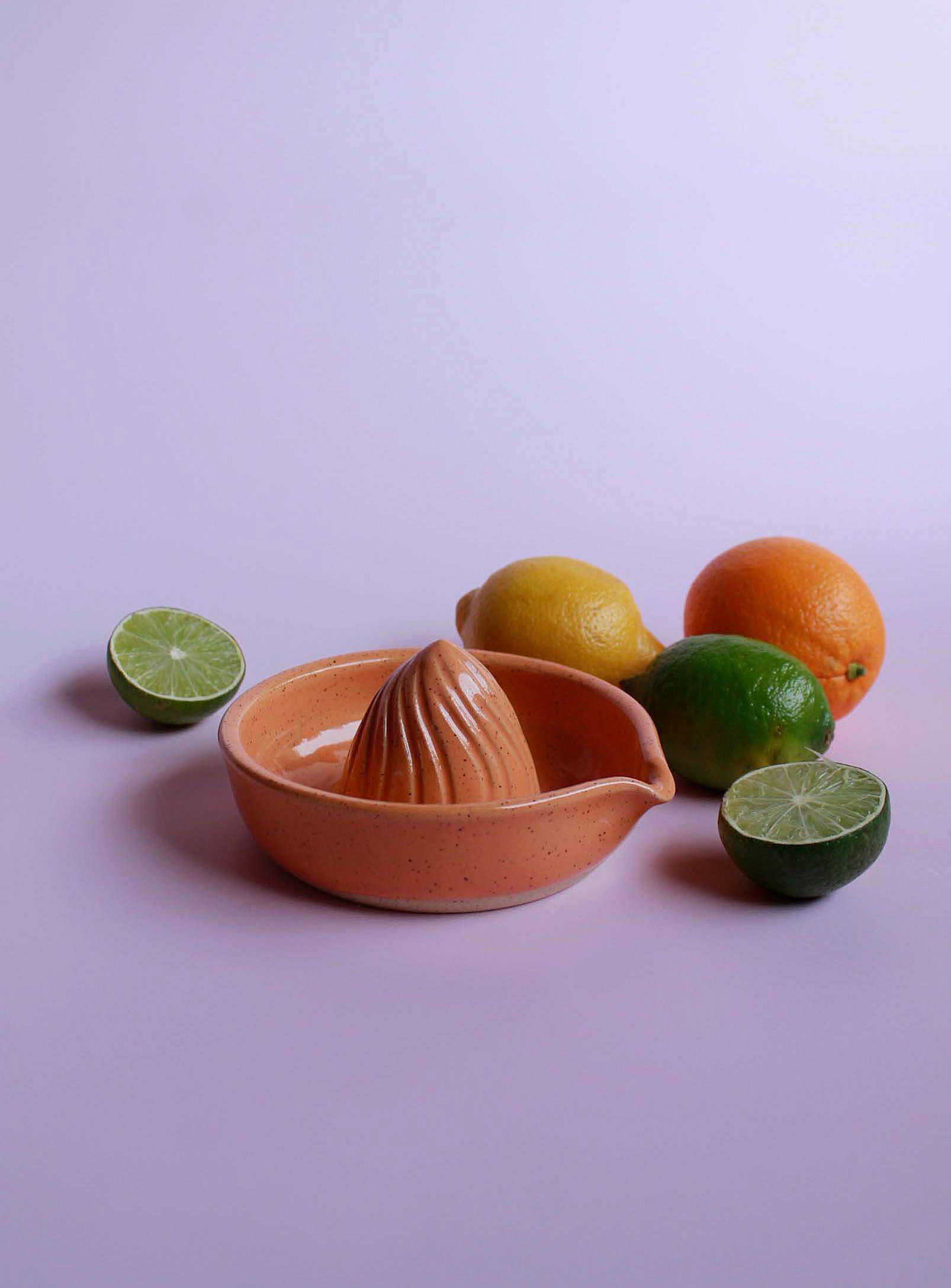 Stranger Studio Speckled Citrus Juicer In Tangerine