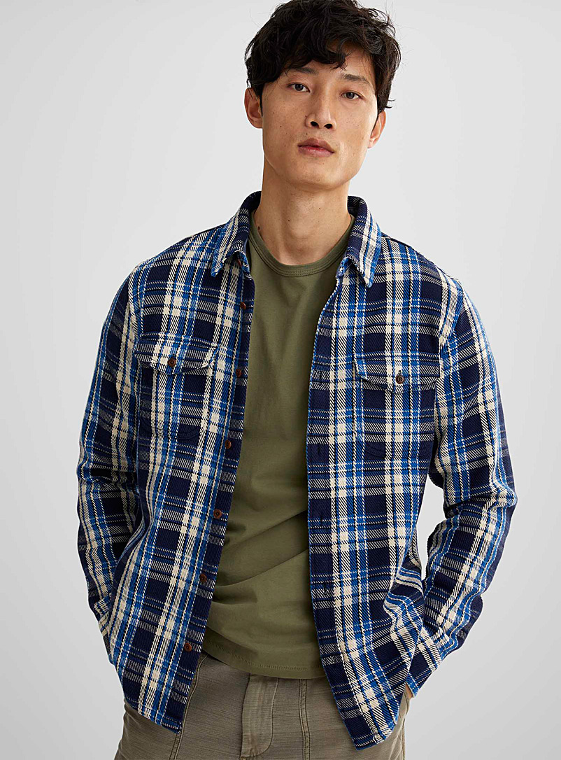 Outerknown Assorted blue  Checked Blanket shirt for men