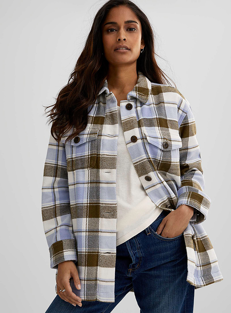 Outerknown Assorted blue Check blanket overshirt for error