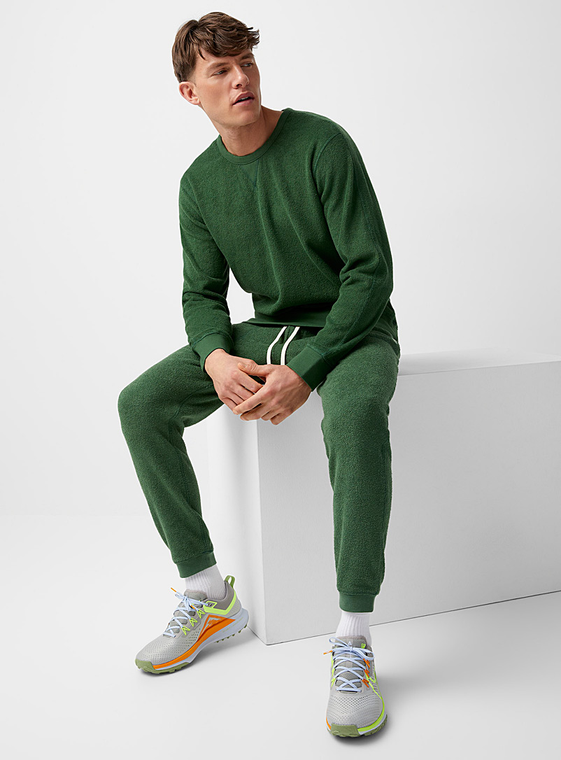Outerknown Mossy Green Hightide terry joggers for men