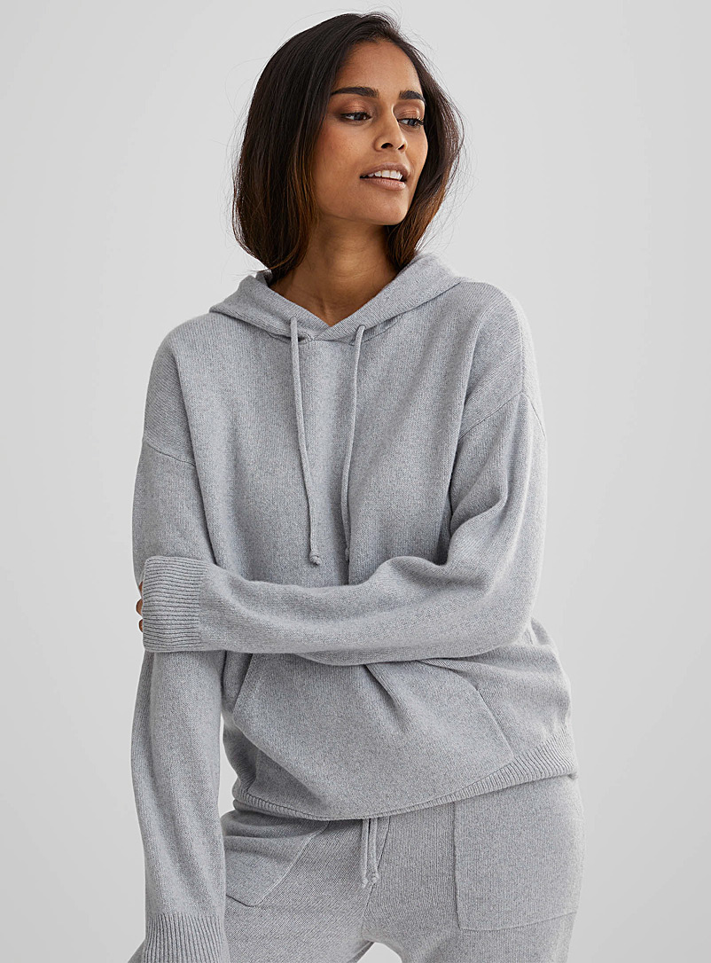 Outerknown Light Grey Hudson recycled cashmere hoodie for error