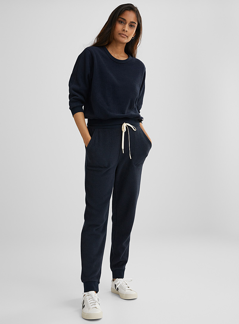 Outerknown Marine Blue Hightide terry joggers for women