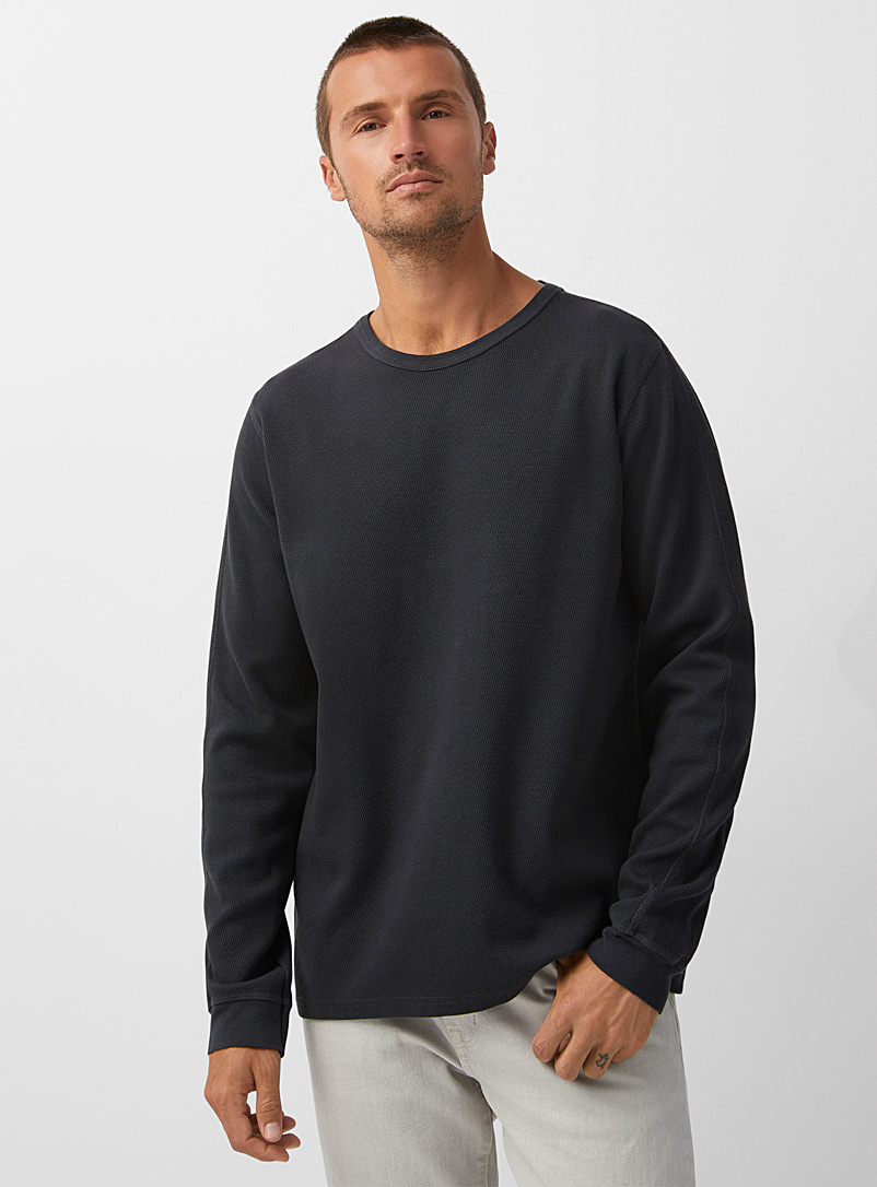 Outerknown Charcoal  Camp waffle thermal T-shirt for error
