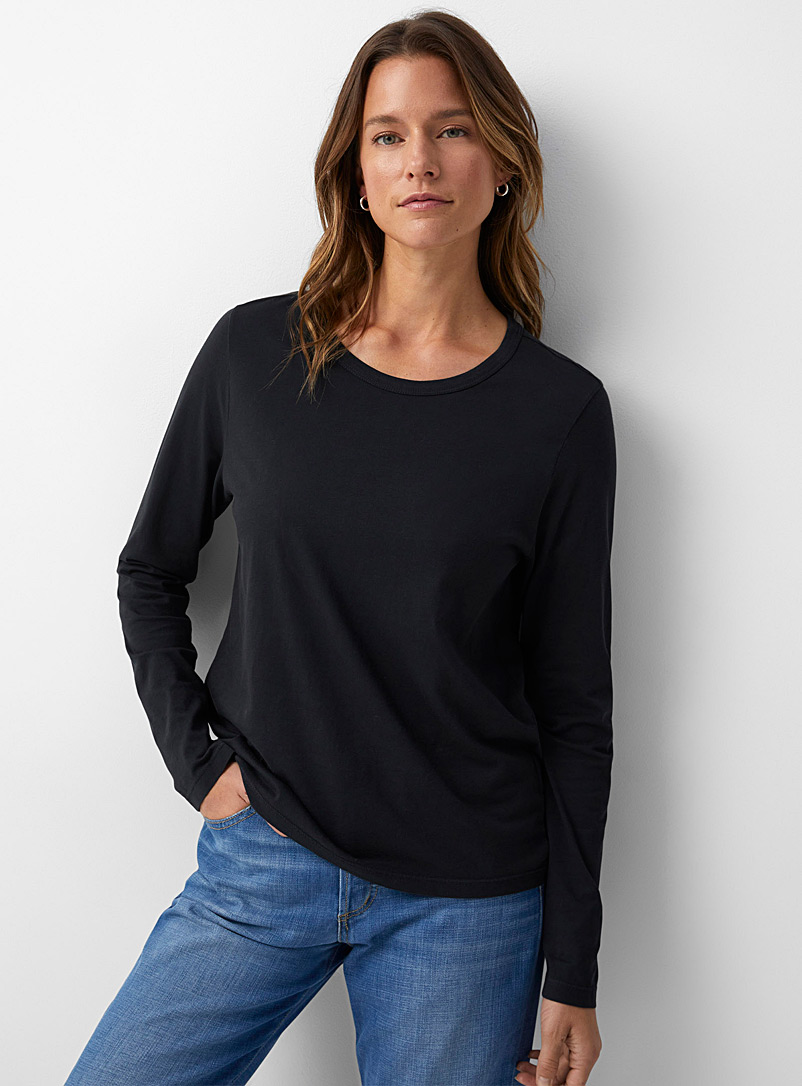 Outerknown Black Sojourn Pima cotton long-sleeve tee for error