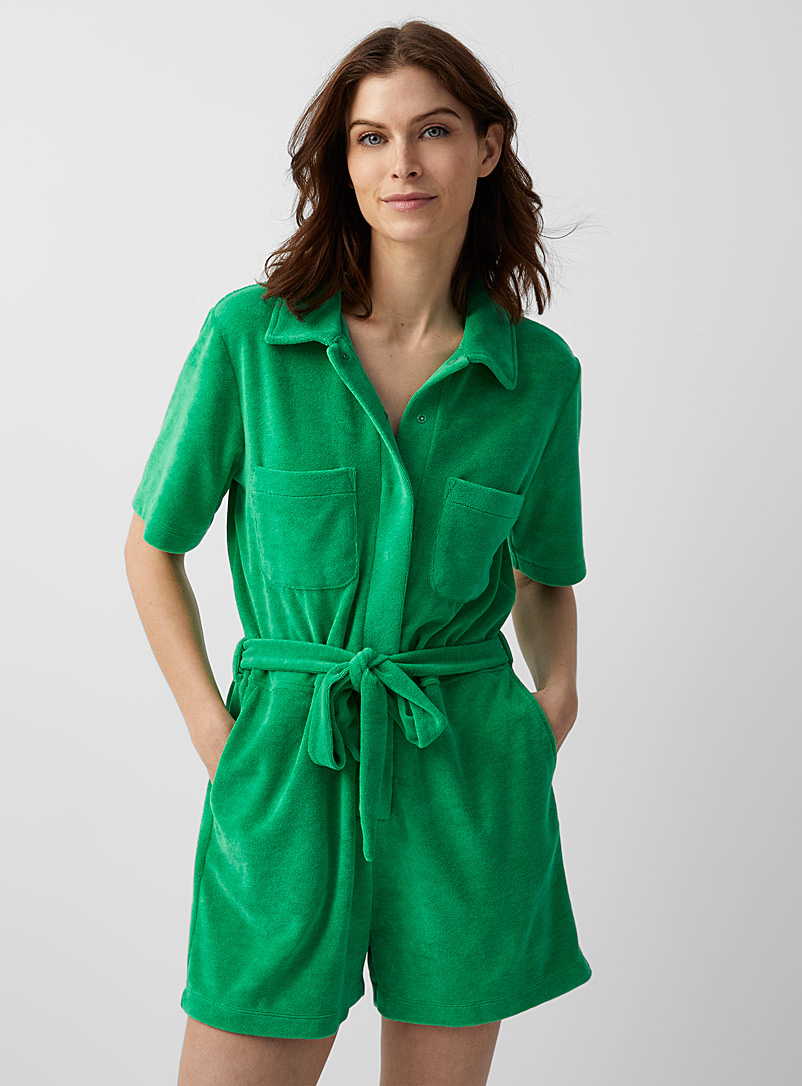 Outerknown Kelly Green Hightide terry romper for error