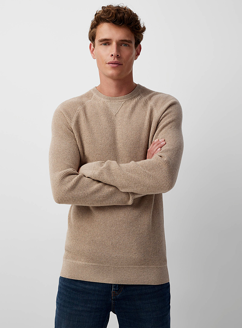 Outerknown Light brown  Shelter crew-neck waffled sweater for error