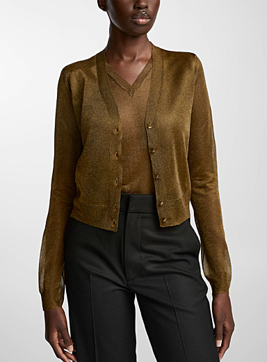 Gauchere Amber Bronze Sheer bronze cardigan for women