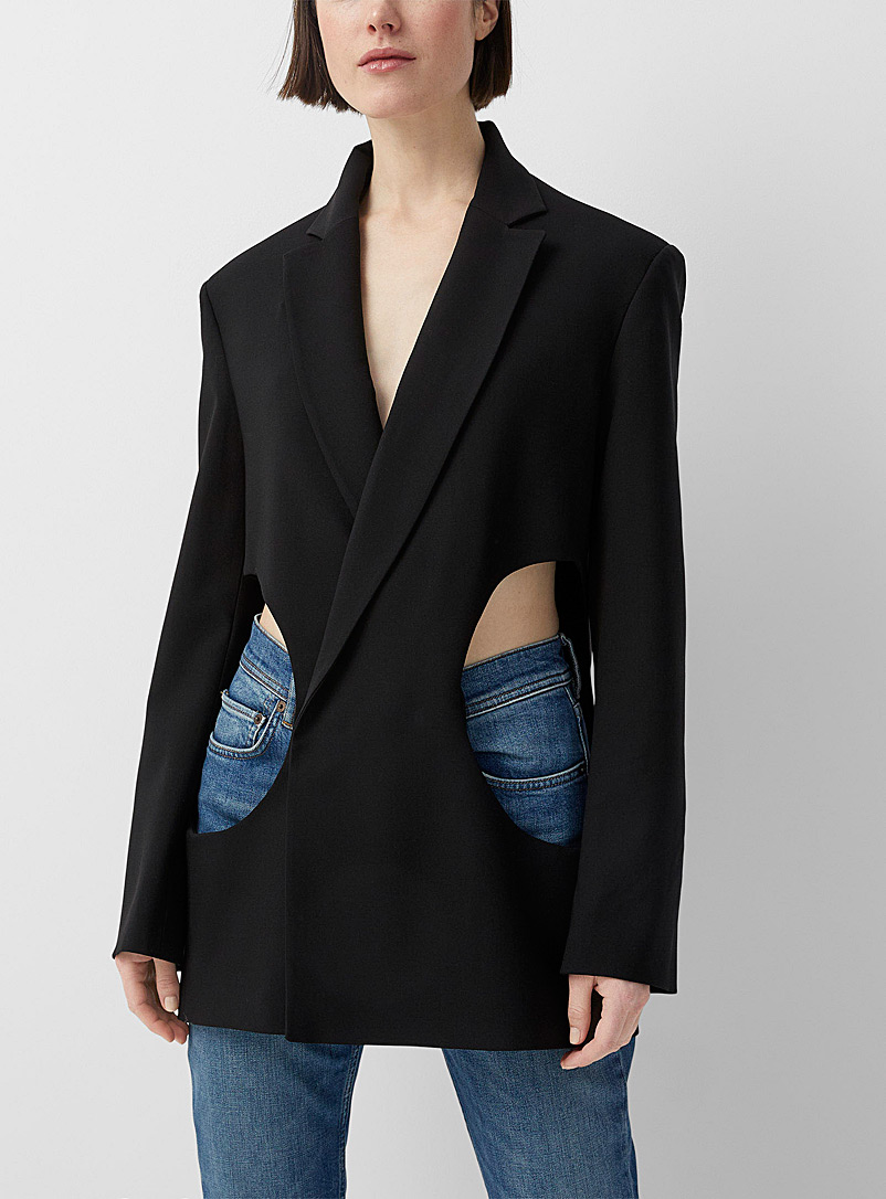 Gauchere Black Cutout jacket for women