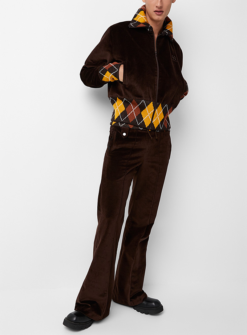 Egonlab: Le pantalon velours taille tricot Brun pour homme