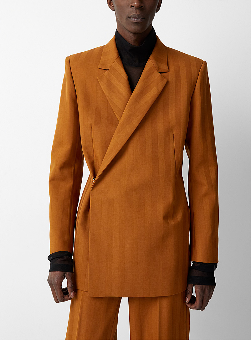 Egonlab Orange Crossover striped jacket for men