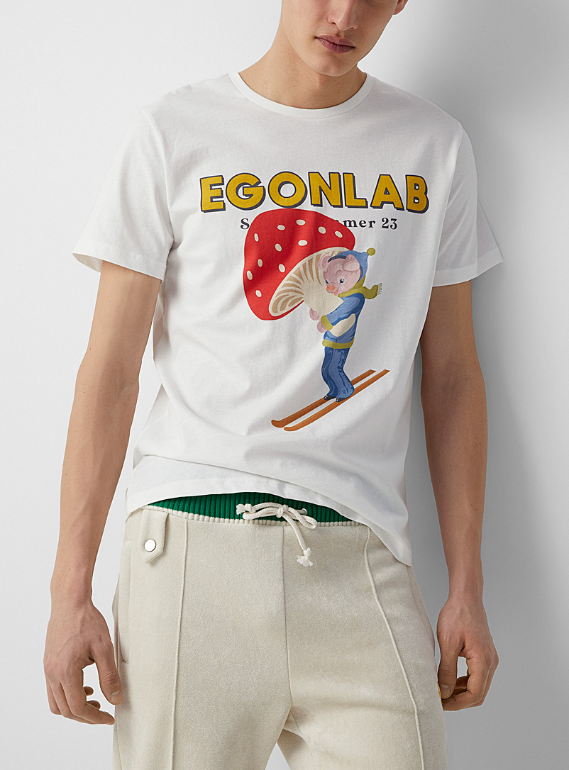 Egonlab White Wonderland Piggy T-shirt for men