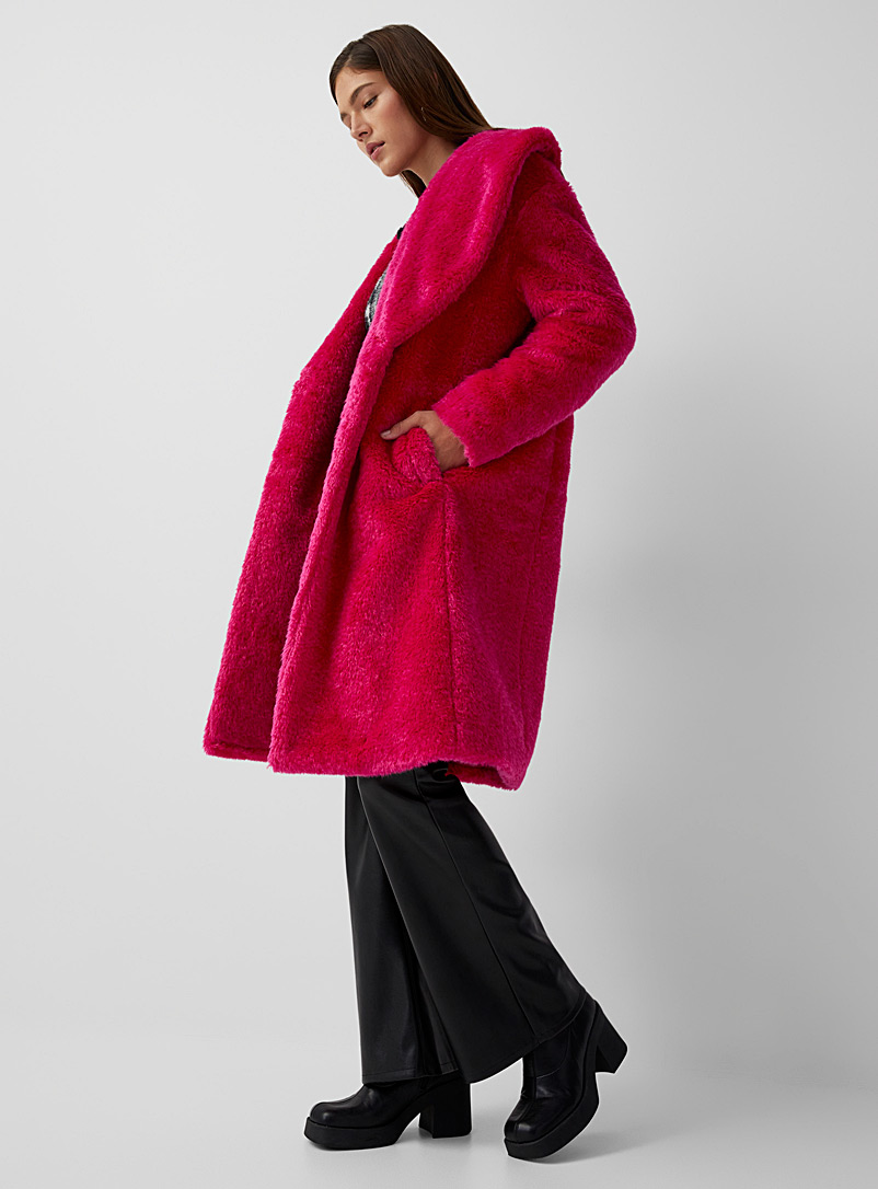 Twik Medium Pink Fuchsia fur coat for women