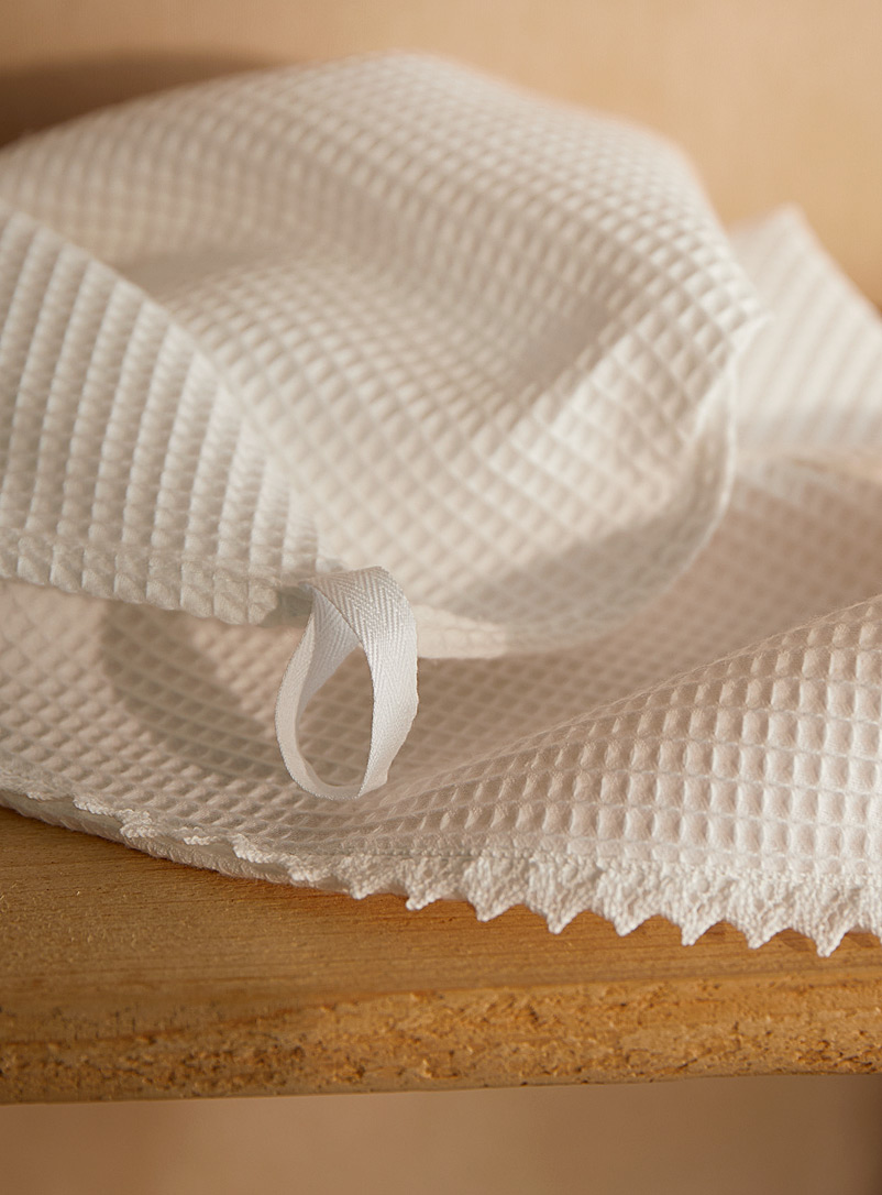 Lot de serviettes de bain avec structure gaufrée Ines, sets de tailles variées